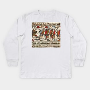 THE BAYEUX TAPESTRY ,BATTLE OF HASTINGS ,NORMAN KNIGHTS Kids Long Sleeve T-Shirt